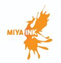 Miya Ink Digital Logo is an orange abstract phoenix made out as spilt ink